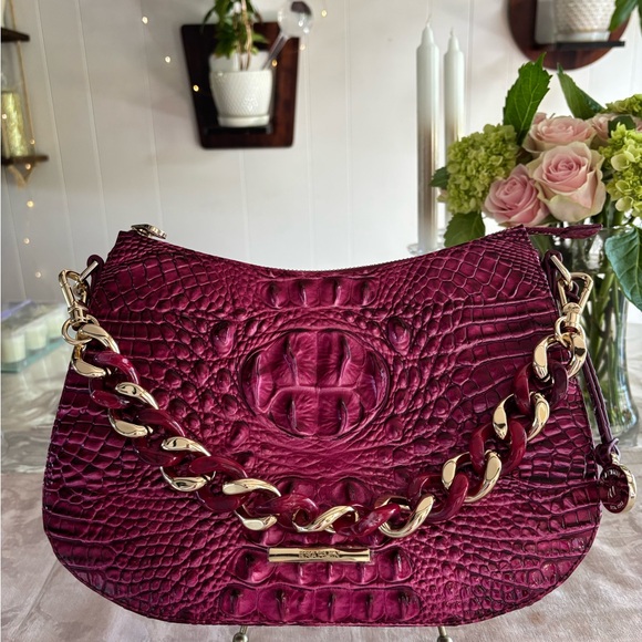 Brahmin Mod Shayna Melbourne Pomegranate Croc-Embossed...